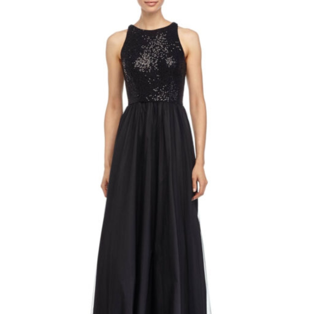 Aidan Mattox Black Sequin & Tulle Formal Dress 12